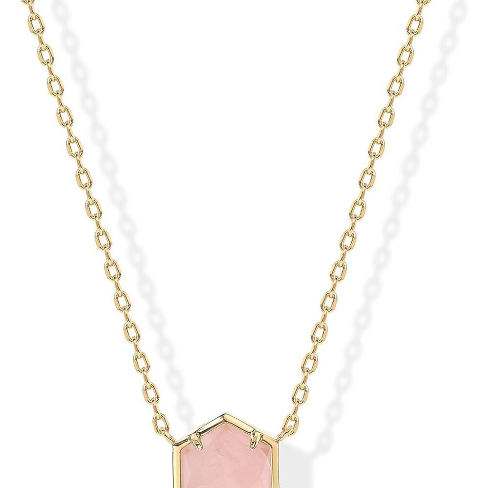 14K Gold Plated Gemstone Pendant Necklace Dainty Foxy Women Amethyst Pearl